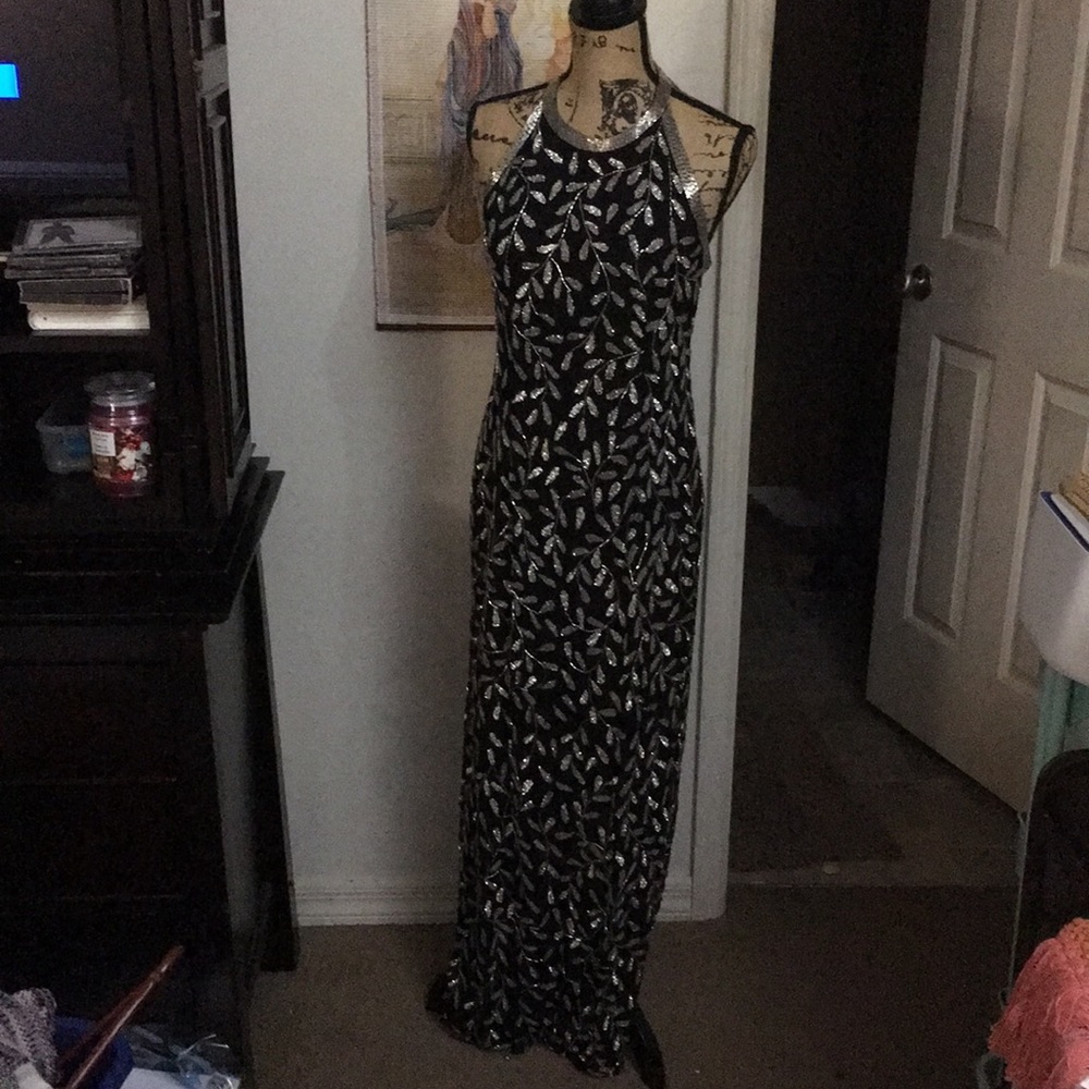 Vintage Black beaded formal gown